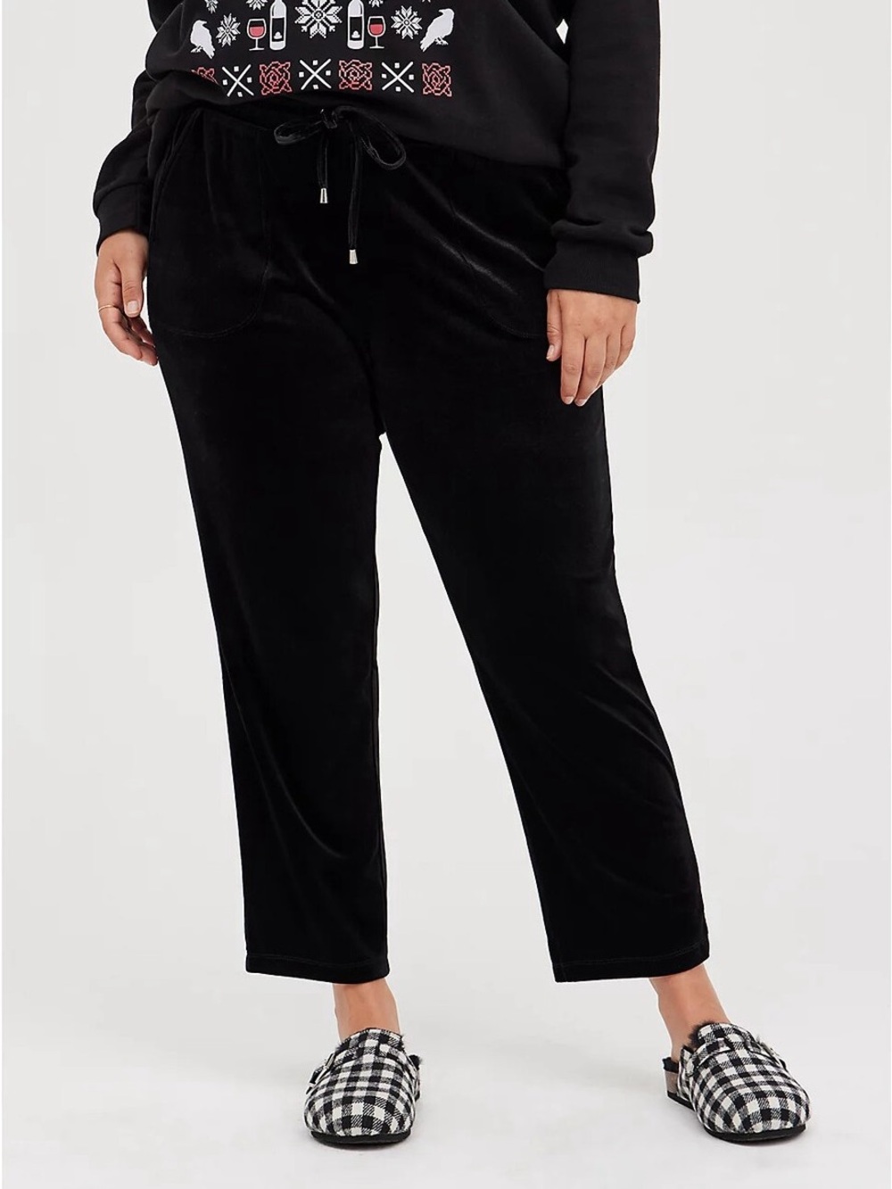 Torrid women’s Black Velour/velvet Drawstring Pants